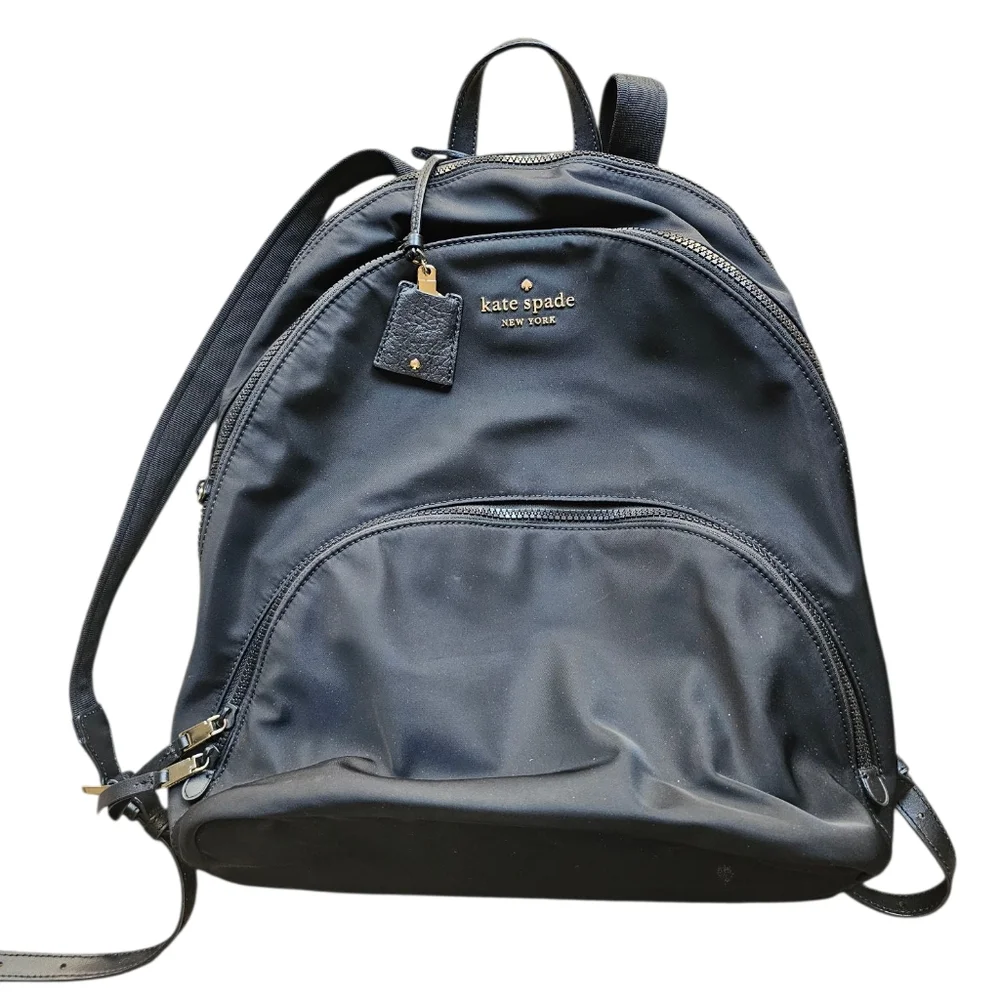 Kate Spade Karissa Black Multi Pocket Big‎ Zip Backpack